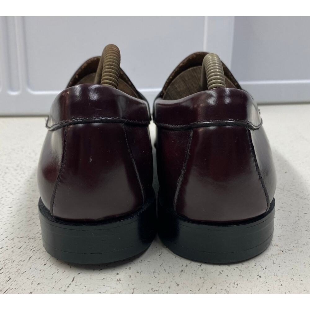 Men Bass WeeJuns Lucas burgundy leather slip-on penny loafers dress shoes, 8.5D - Picture 5 of 7